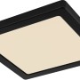 Schwarze, quadratische LED-Deckenleuchte Lasse von Globo, 217x217x17 mm.