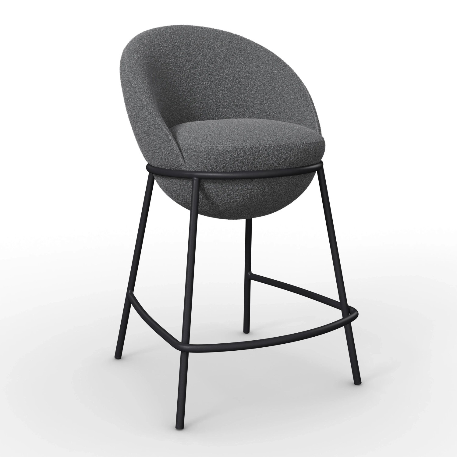 Bessagi Home Barhocker Zoa Grau Struktur Gepolstert