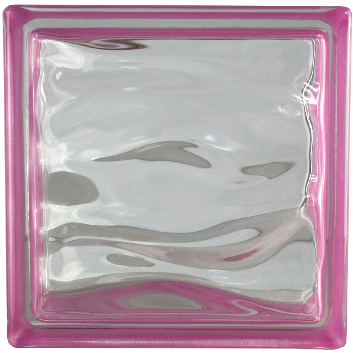 Design Glasbaustein Wolke Rubin Rot - 19x19x8 Cm 6 Stück Set