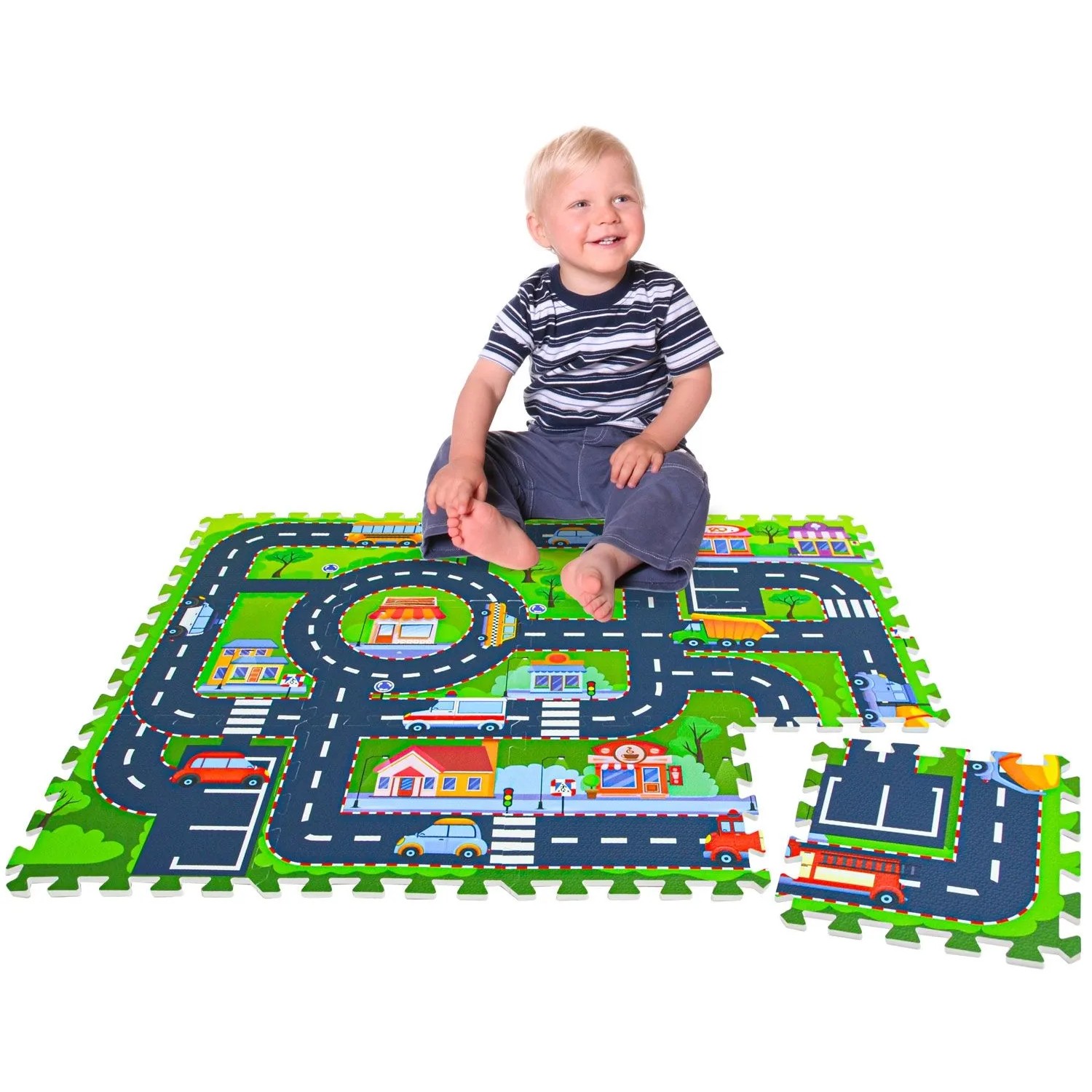 LittleTom Straßen Puzzlematte 12 Teile 30 x 30 cm Spielstraße