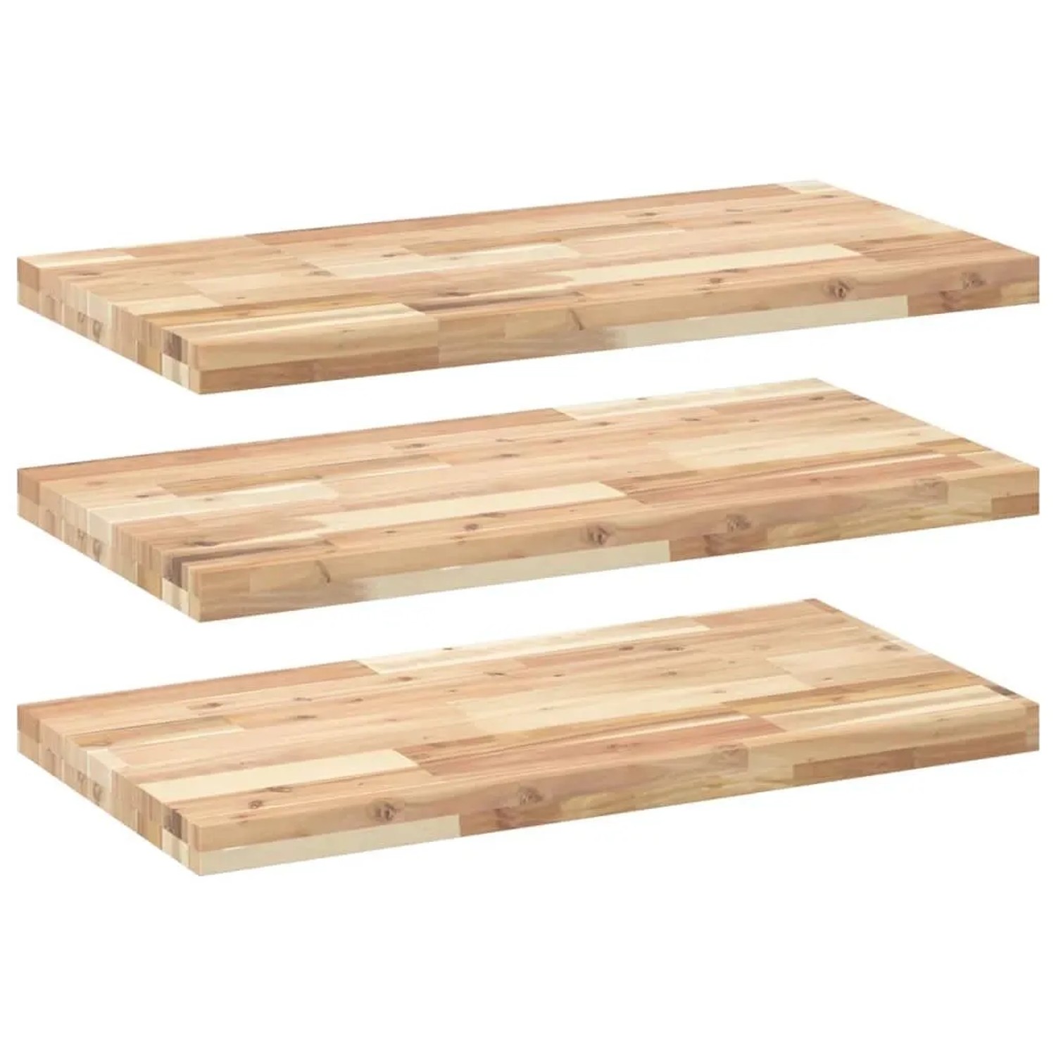 vidaXL Schweberegale 3 Stk 100x40x4 cm Massivholz Akazie Unbehandelt 3279481