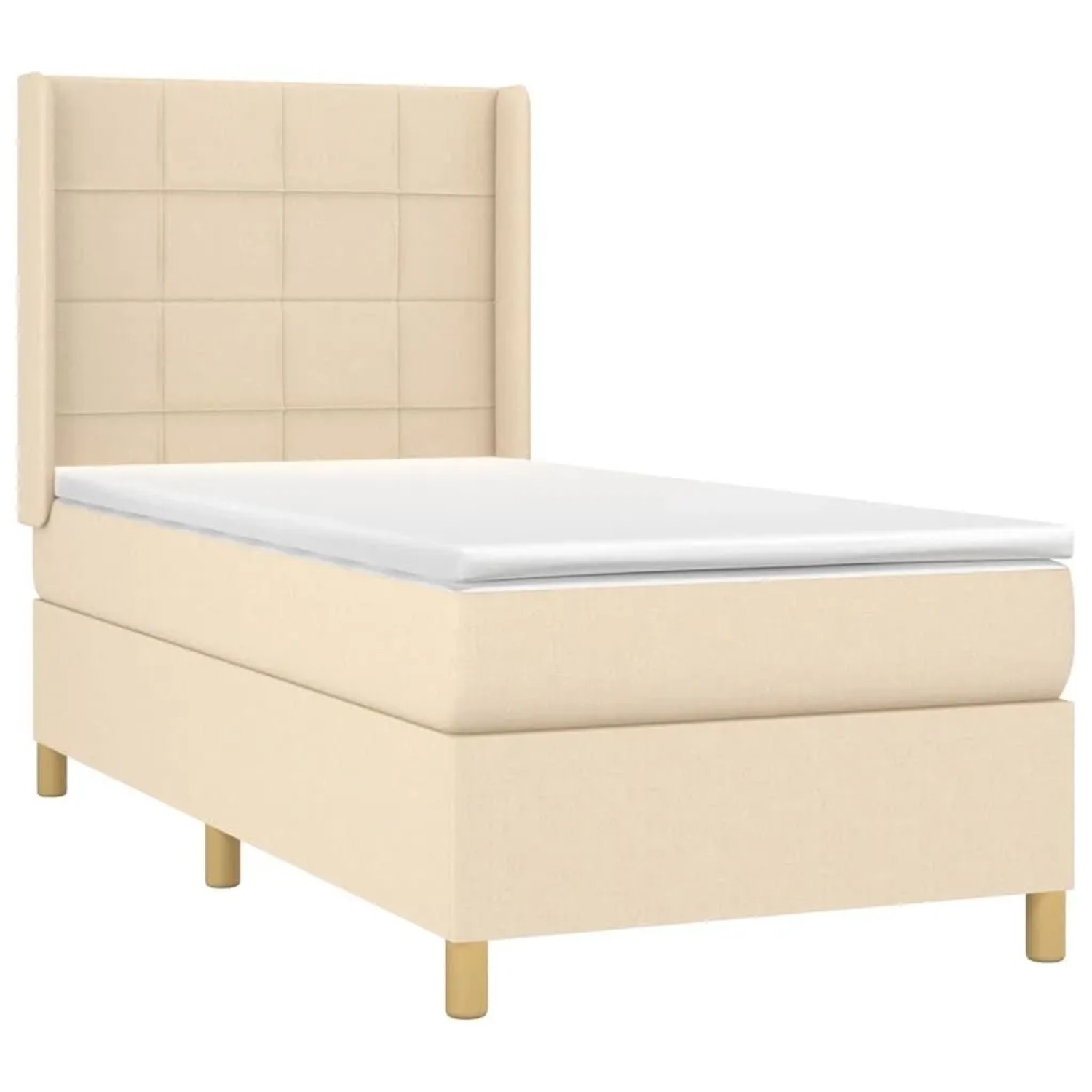 vidaXL Boxspringbett mit Matratze Creme 80x200 cm Stoff 3131950 günstig online kaufen