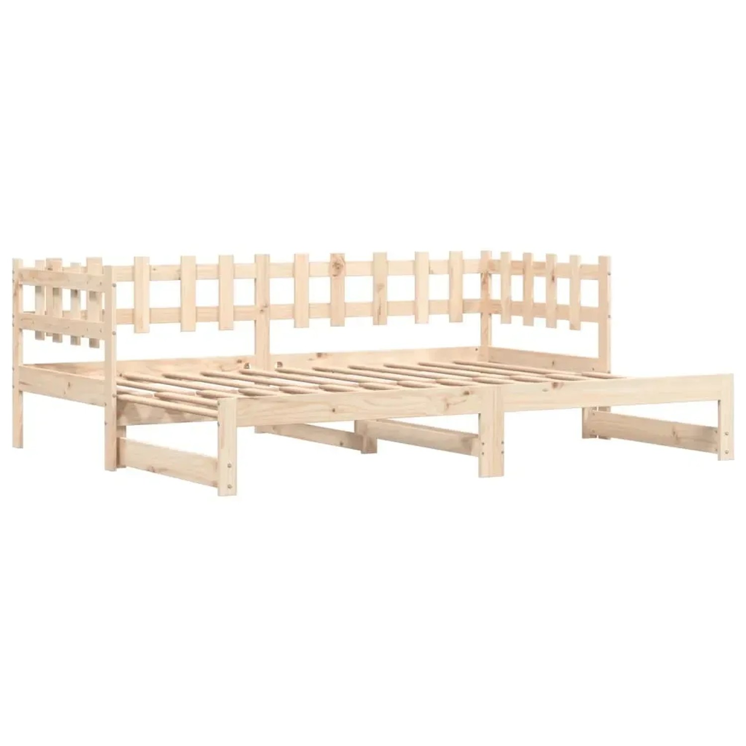 Ausgezogenes vidaXL Tagesbett aus Kiefernholz, 2x(90x200) cm, Bettrahmen