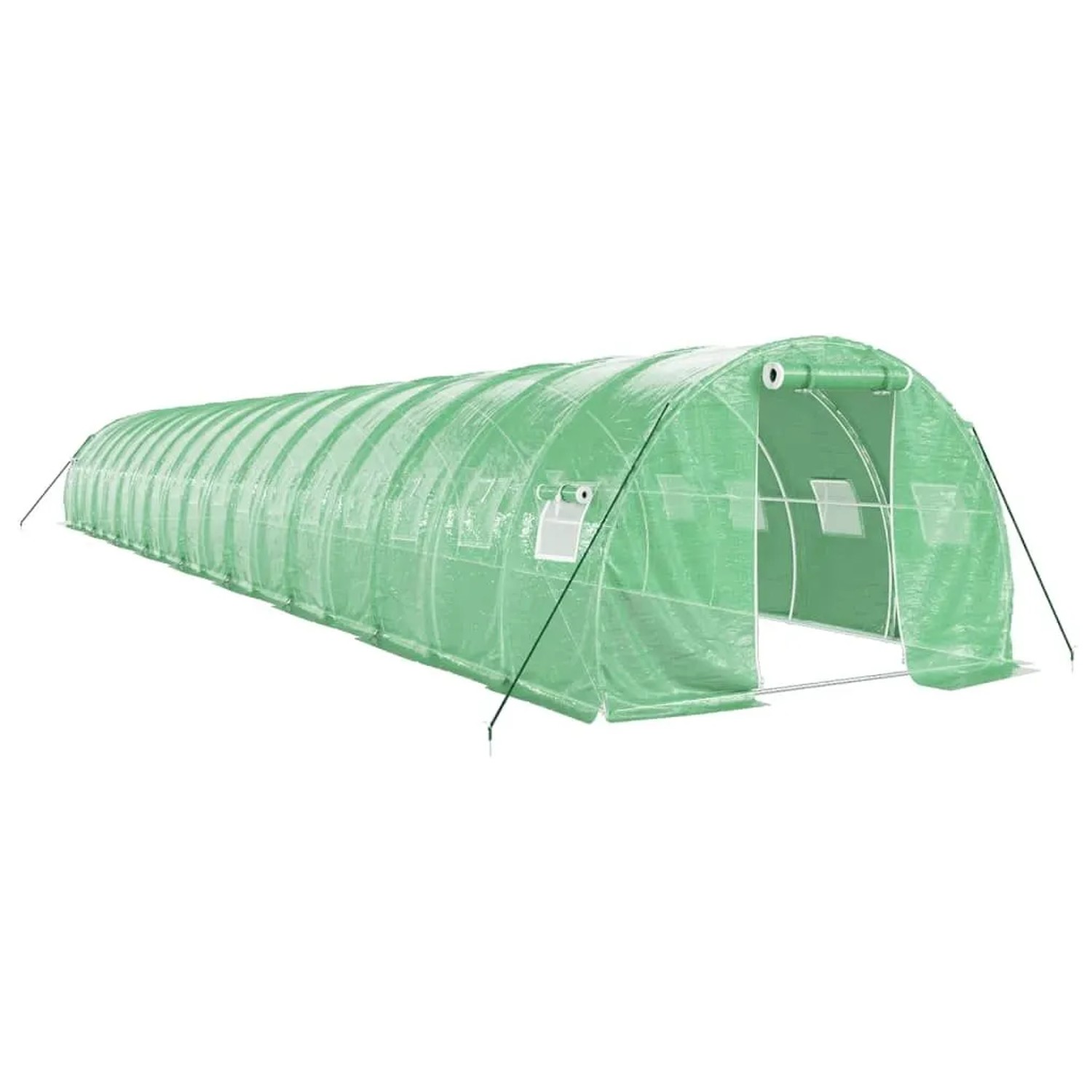 vidaXL Gewächshaus mit Stahlrahmen Grün 54 m² 18x3x2 m 3188046