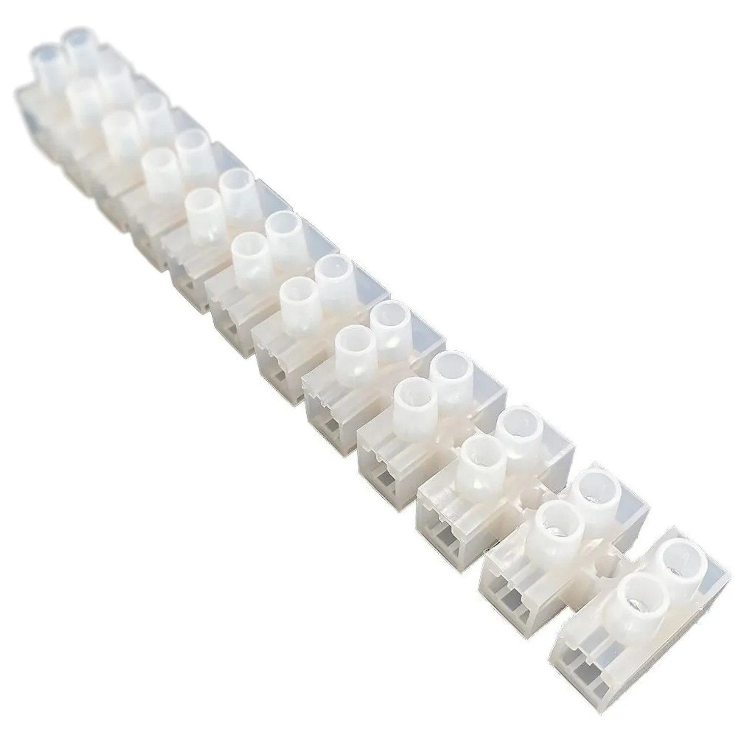 HOROZ Klemmenleiste 12-polig 25 Mm² 60 A 400 V PVC Lüsterklemme Schraubklemme Messing 1 Stück