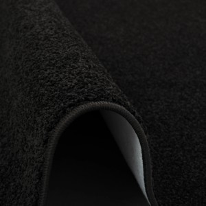 Detailaufnahme: Schwarzer Snapstyle Hochflor Teppichläufer Cottage, 80x400cm. Weicher, dichter Flor.