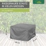 Graue Schutzhülle für Loungetisch/Hocker, 85x85x45 cm, von Mehr Garten Premium.