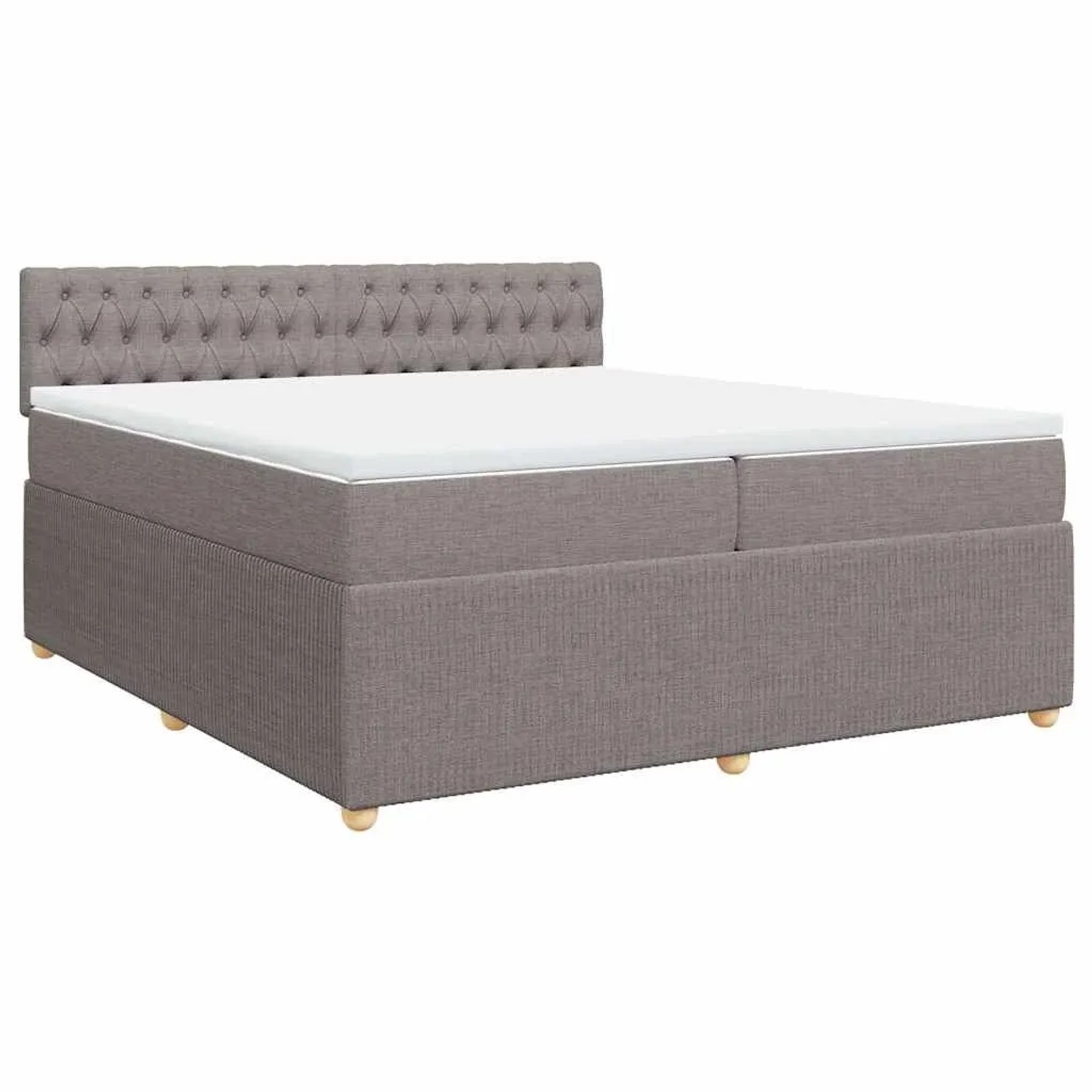 vidaXL Boxspringbett mit Matratze Taupe 200x200 cm Stoff 3287574 günstig online kaufen