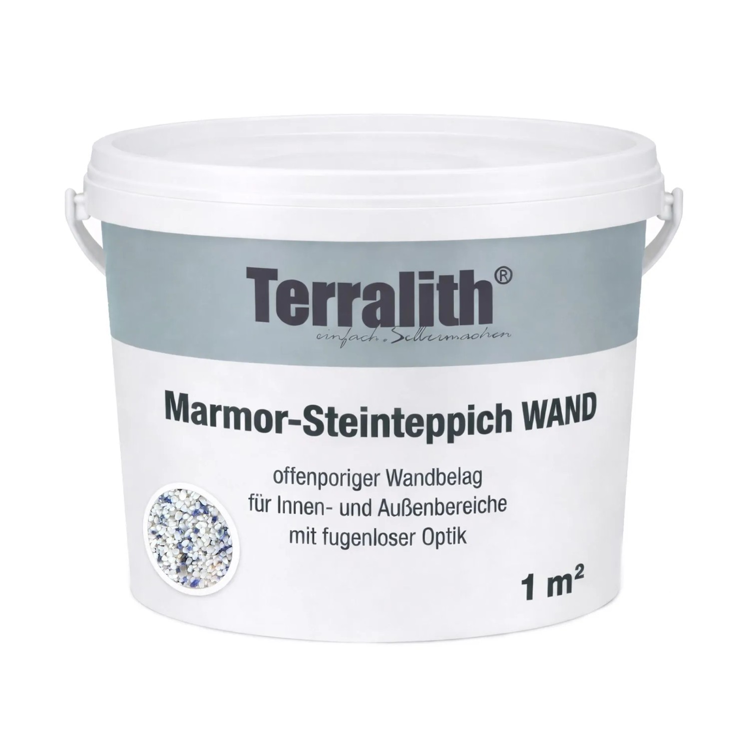 Terralith Edelsteinteppich Wand Sodalith Bianco für 1 m²