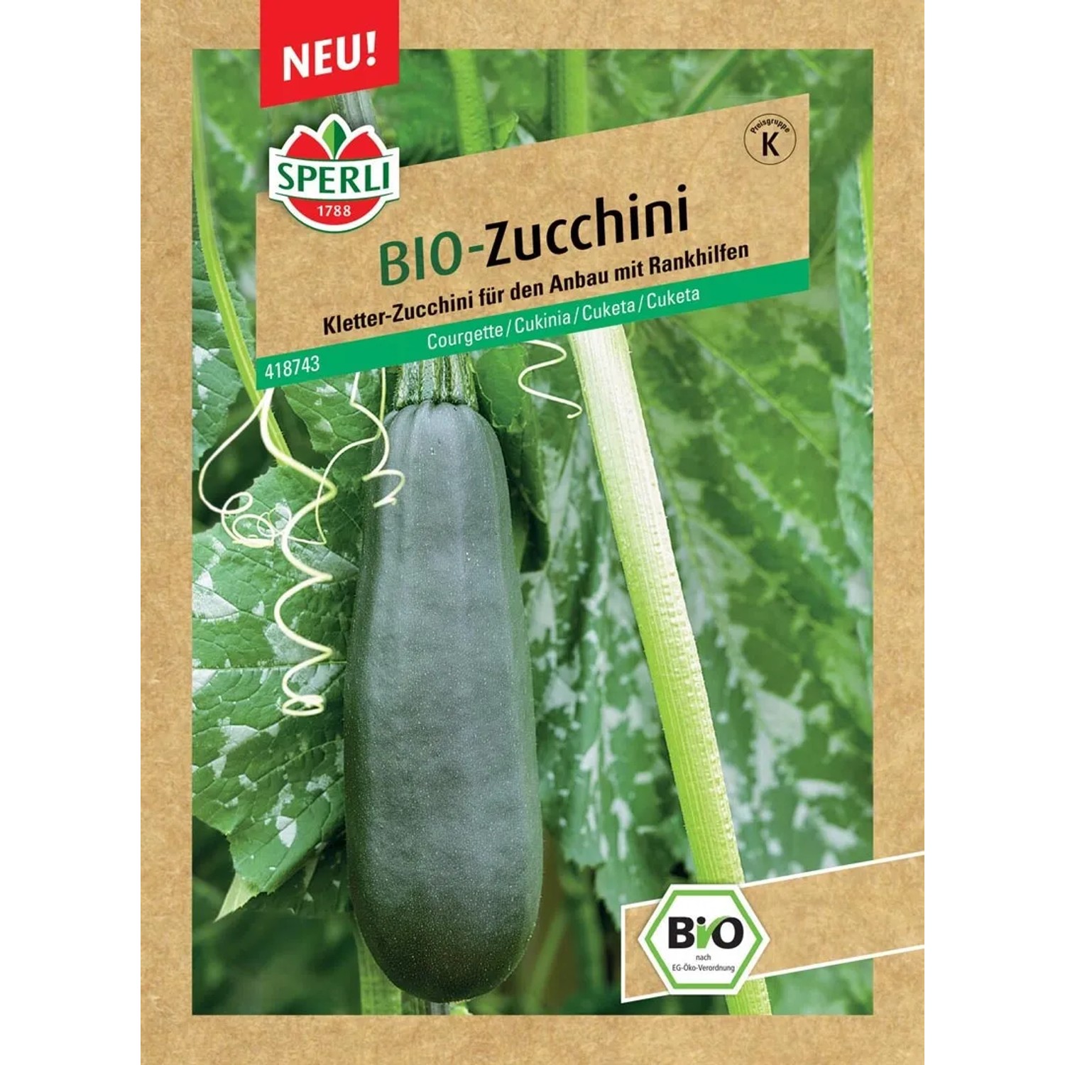 Sperli Bio Kletterzucchini "Ola Escaladora" (Cucurbita pepo)