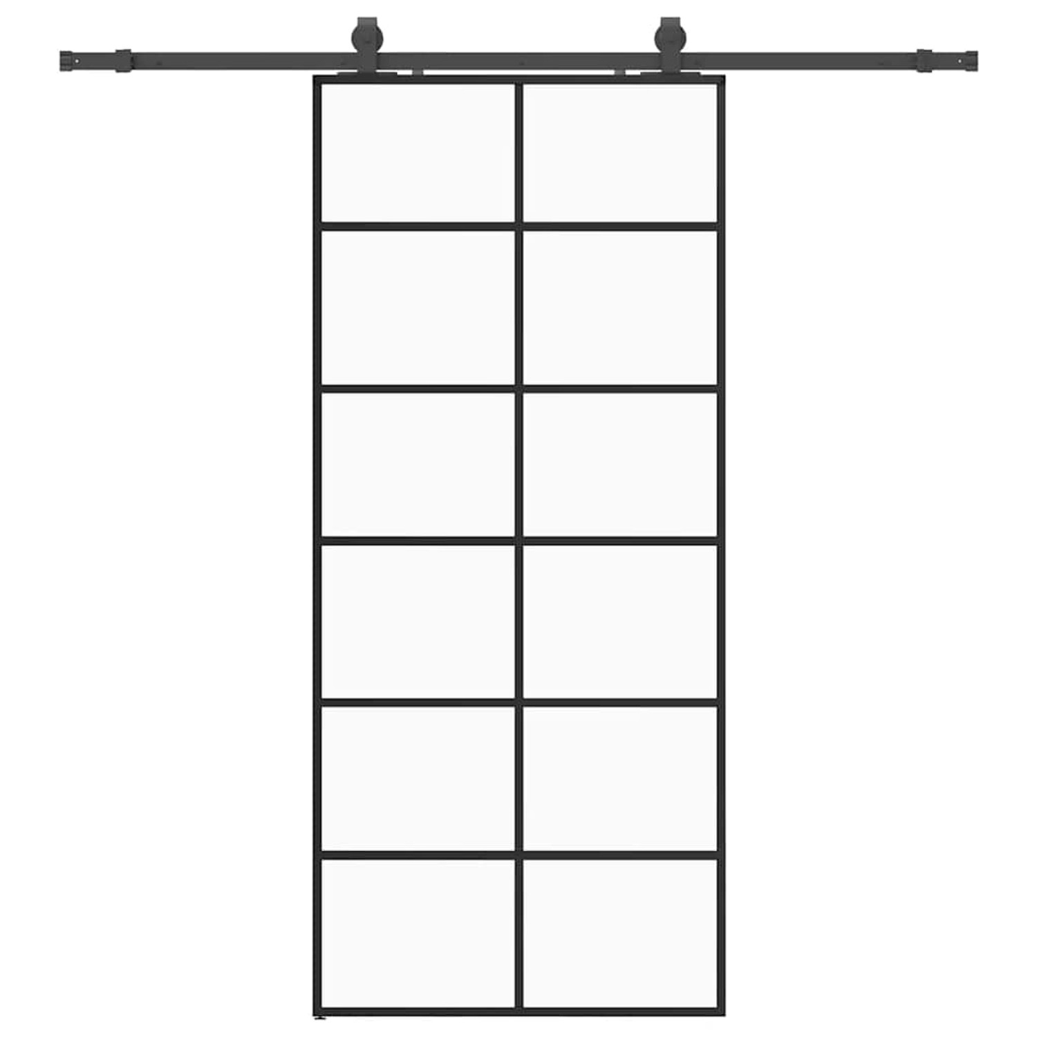 vidaXL Schiebetür mit Beschlag Schwarz 90x205 cm ESG-Glas 3375851 günstig online kaufen