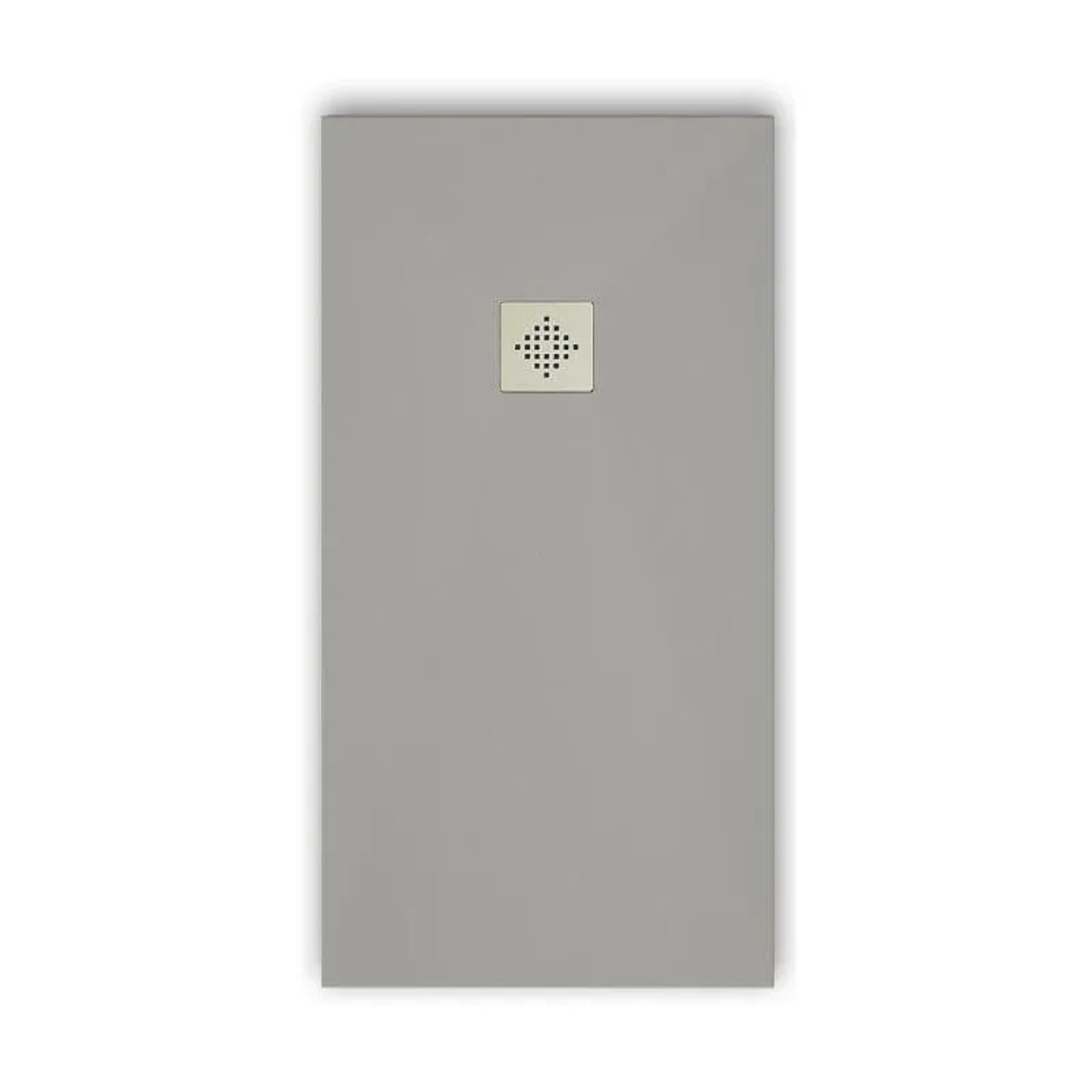 Mirlo Mineralguss Duschwanne Extra Flach Pure  Grau Ablaufschutz Chrom Ablaufschutz Chrom 70x80cm