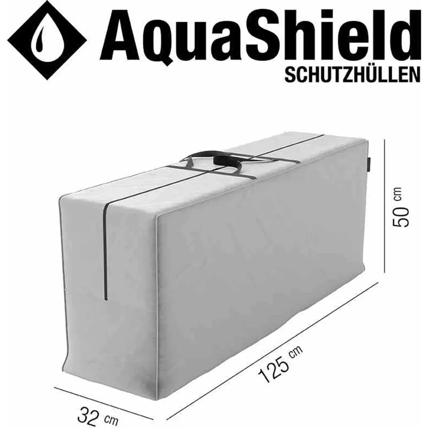 Siena Garden Tragetasche AquaShield, hellgraue Schutzhülle für Auflagen, 125x32x50 cm.