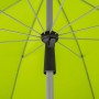 Detailaufnahme: Apfelgrüner Schneider Marktschirm, Ø 220 cm, mit Knickfunktion und Stahlgestell.