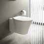 Weißer Ideal Standard Connect Air WC-Sitz mit Softclosing und Wrapover Design.