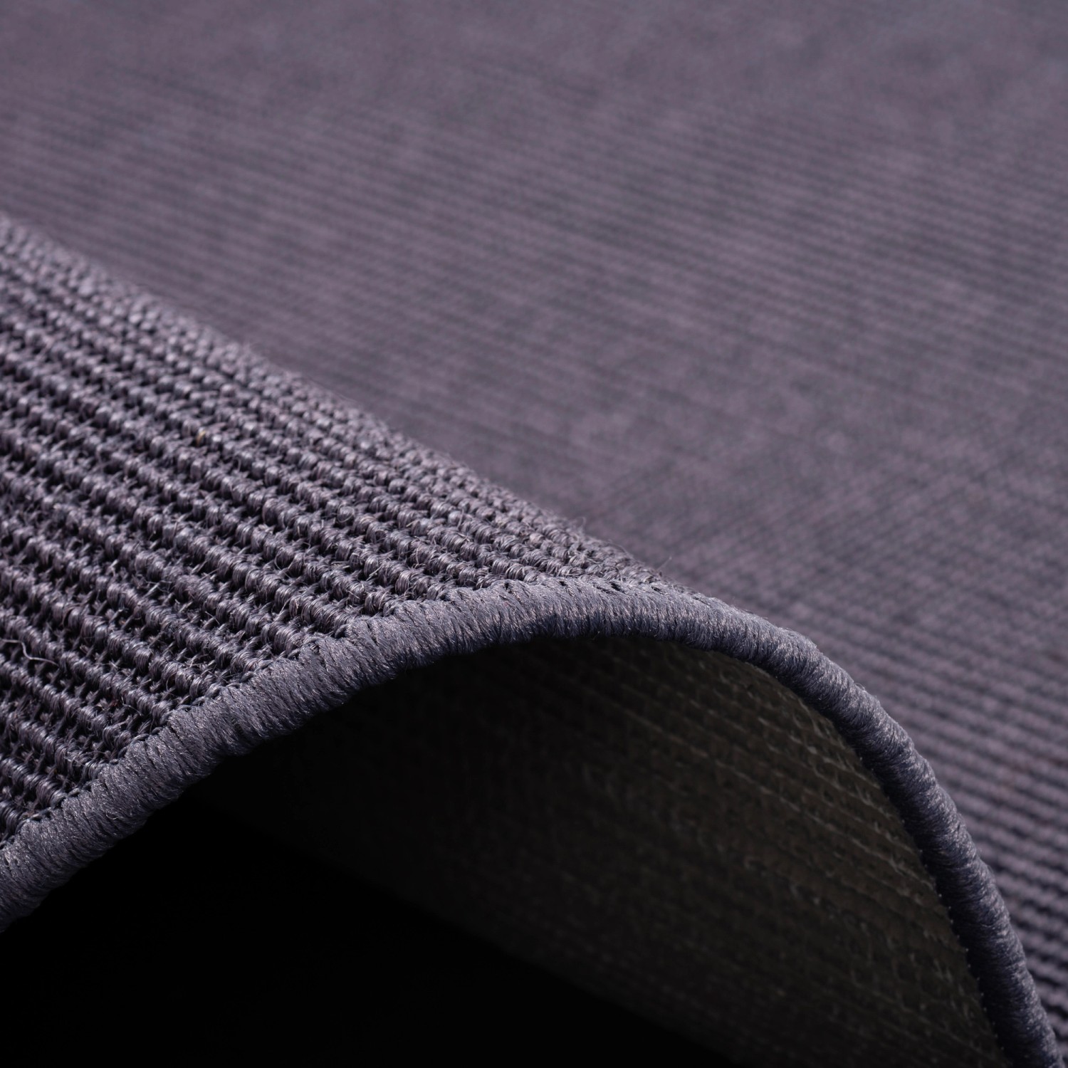 Detailansicht: Blauer, runder Snapstyle Sisal Teppich Natur, 100x100 cm.