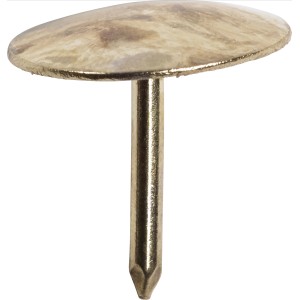 Nahaufnahme einer einzelnen, goldenen LUX Heftzwecke zum Anbringen von Notizen.