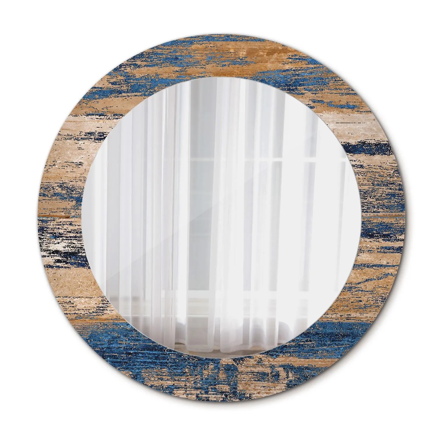 Tulup Bedruckte Spiegel Abstraktes Holz 60x60 cm Runder Spiegel mit Dekorat günstig online kaufen