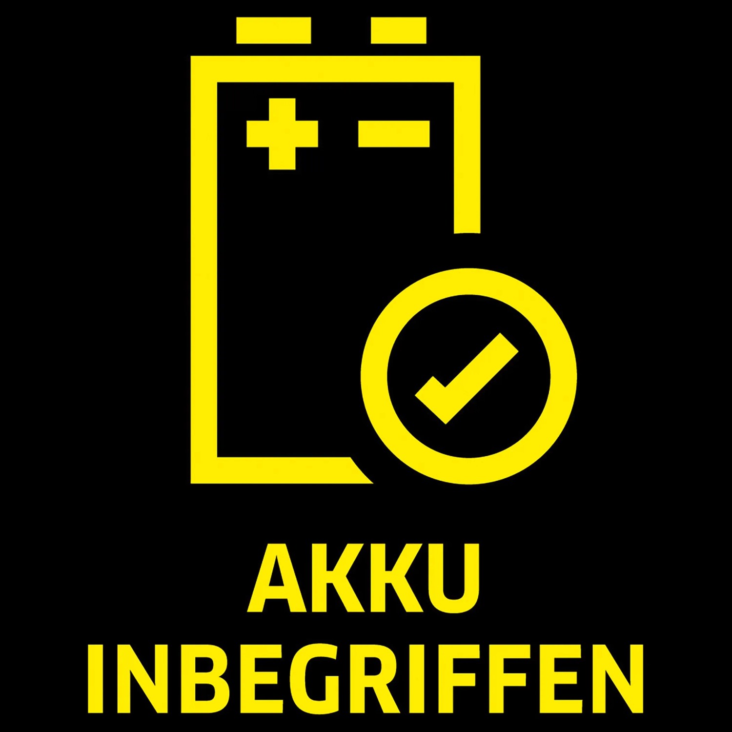 Symbol: Akku inklusive für Kärcher Aschesauger AD 2 Battery Set.
