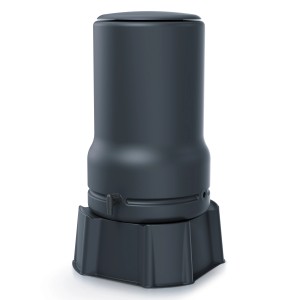 Waterform Regentonnenset Aquabell 110 l in Anthrazit mit Unterstand und Wasserhahn.