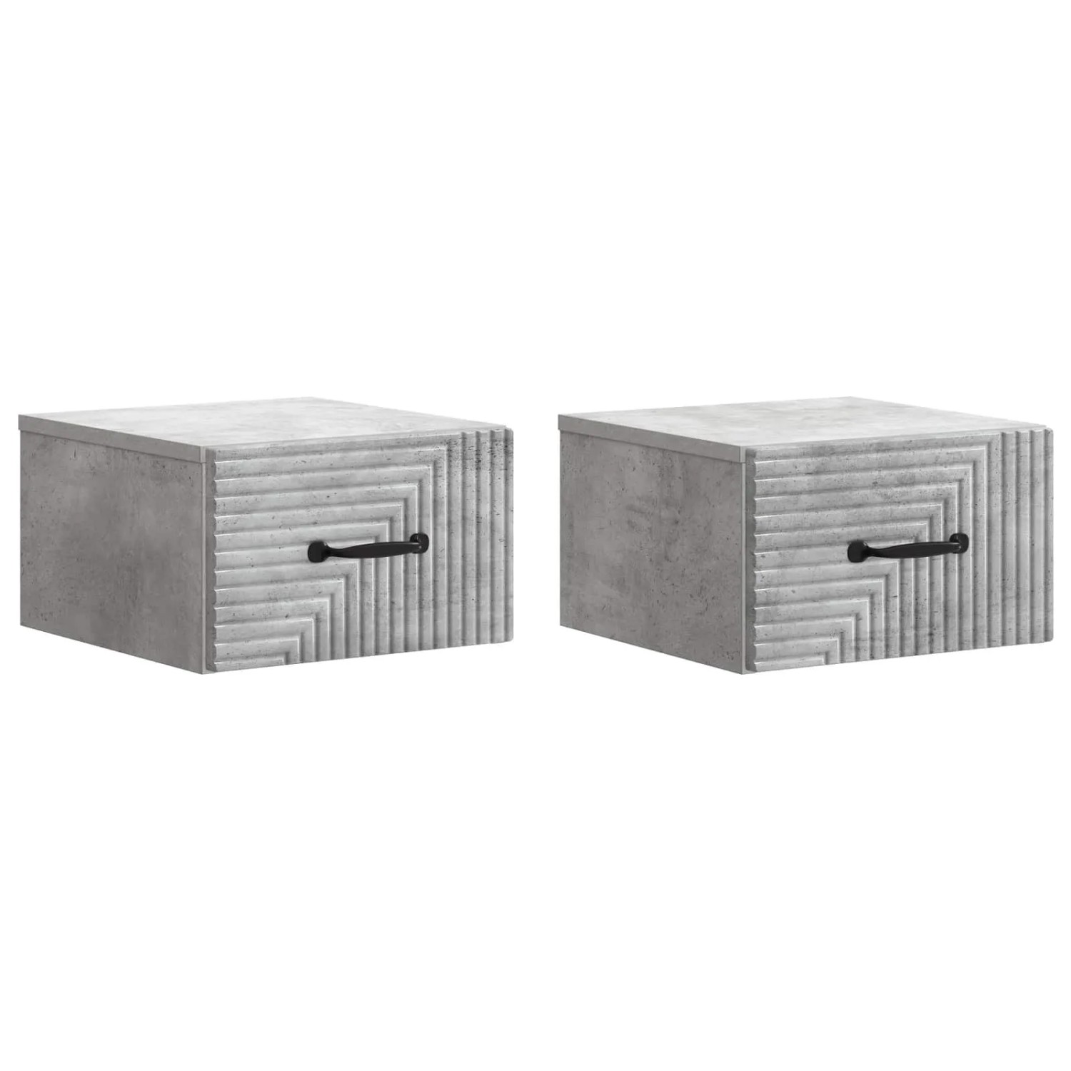 vidaXL Wandmontierter Nachttisch 2 Stk Betongrau 34,5 x 33 x 20 cm 898602