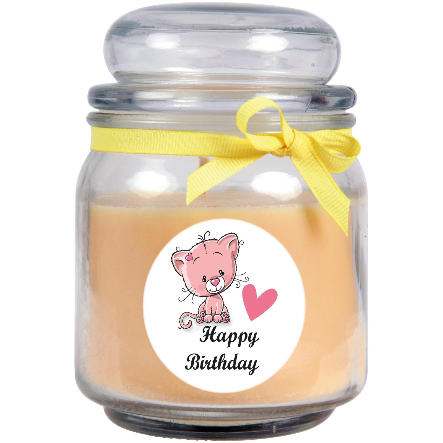 HS Candle Duftkerze & Glas Happy Birthday Vanille Katze günstig online kaufen