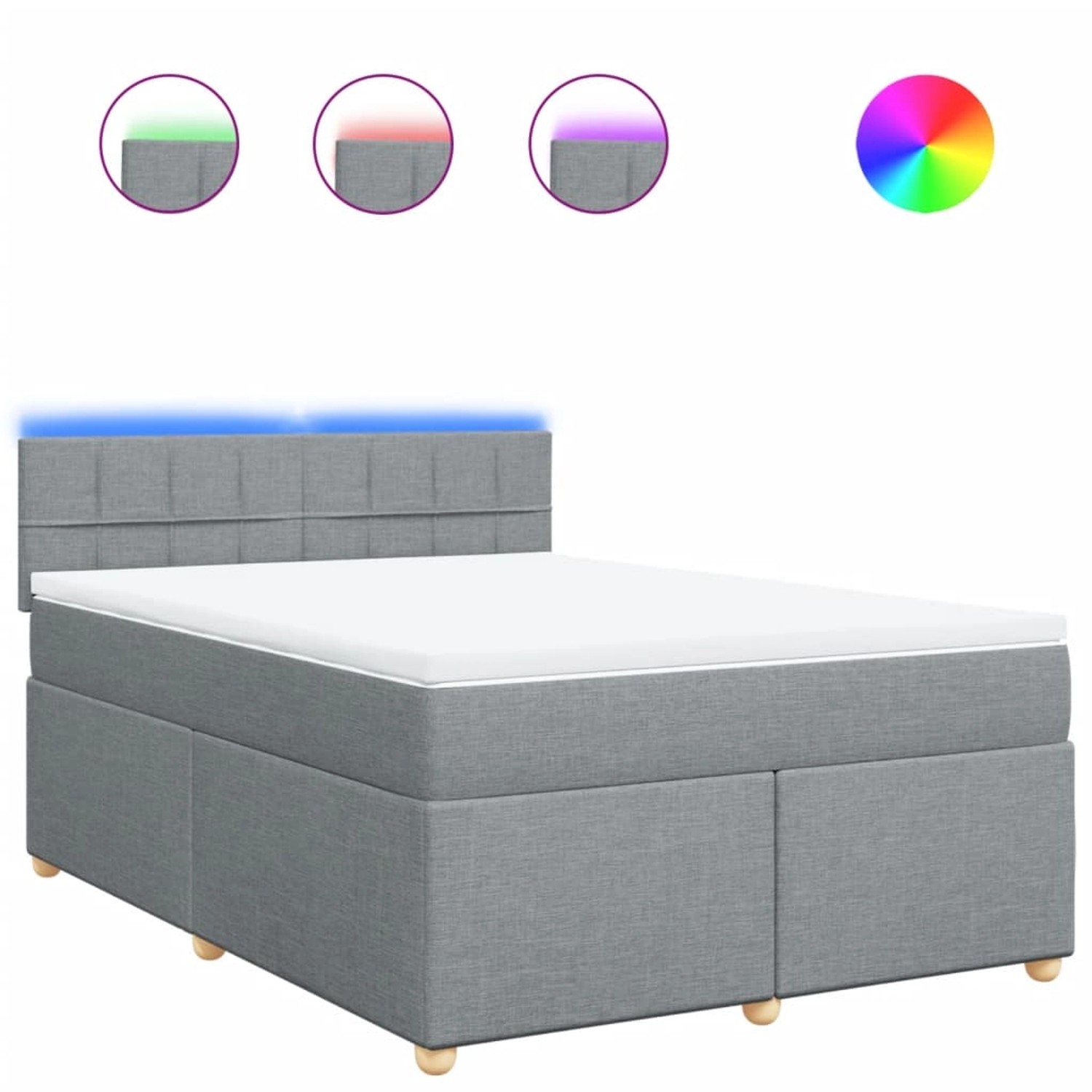 vidaXL Boxspringbett mit Matratze Hellgrau 160x200 cm Stoff 3289031 günstig online kaufen
