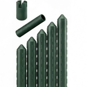 5er Set TTL GARDEN Rankstäbe, 240cm, grün, mit Stahlkern, für Garten & Hochbeet.