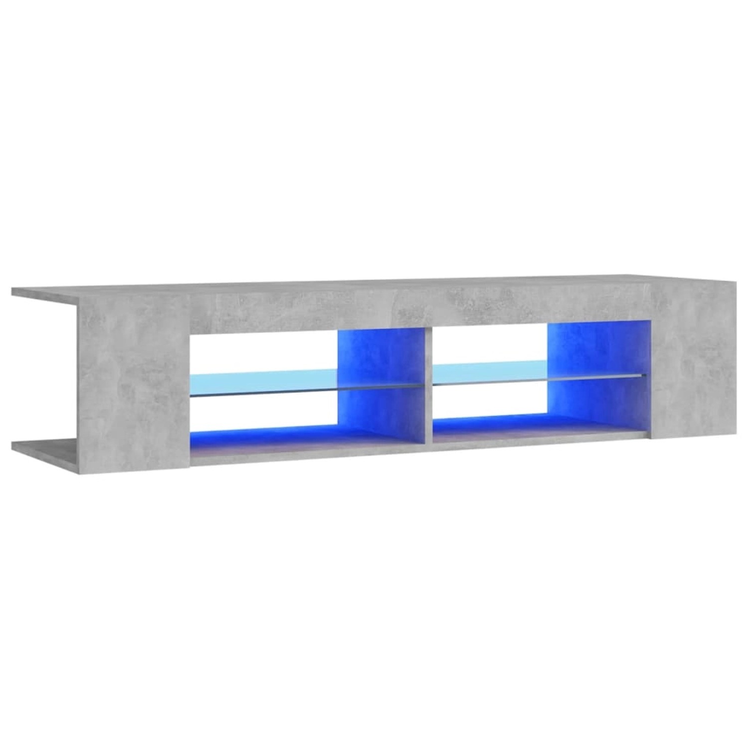 Tv-schrank Mit Led-leuchten Betongrau 135x39x30 Cm günstig online kaufen