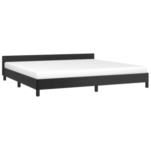 Schwarzes vidaXL Bettgestell (200x200 cm) mit Kopfteil, ohne Matratze.