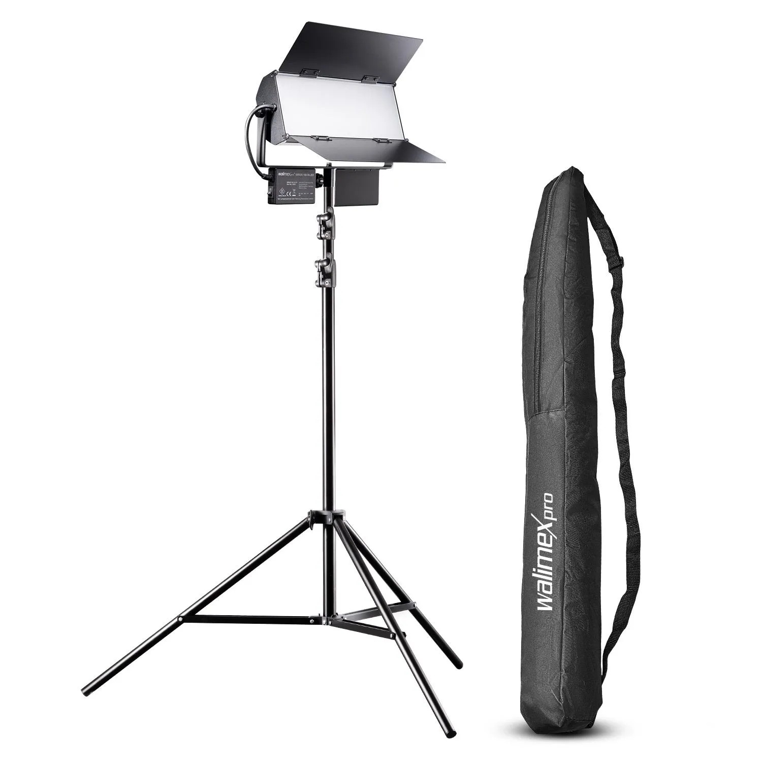 Walimex Pro Led Sirius 160 Bi Color Flächenleuchte 65W + Lampenstativ Videolicht