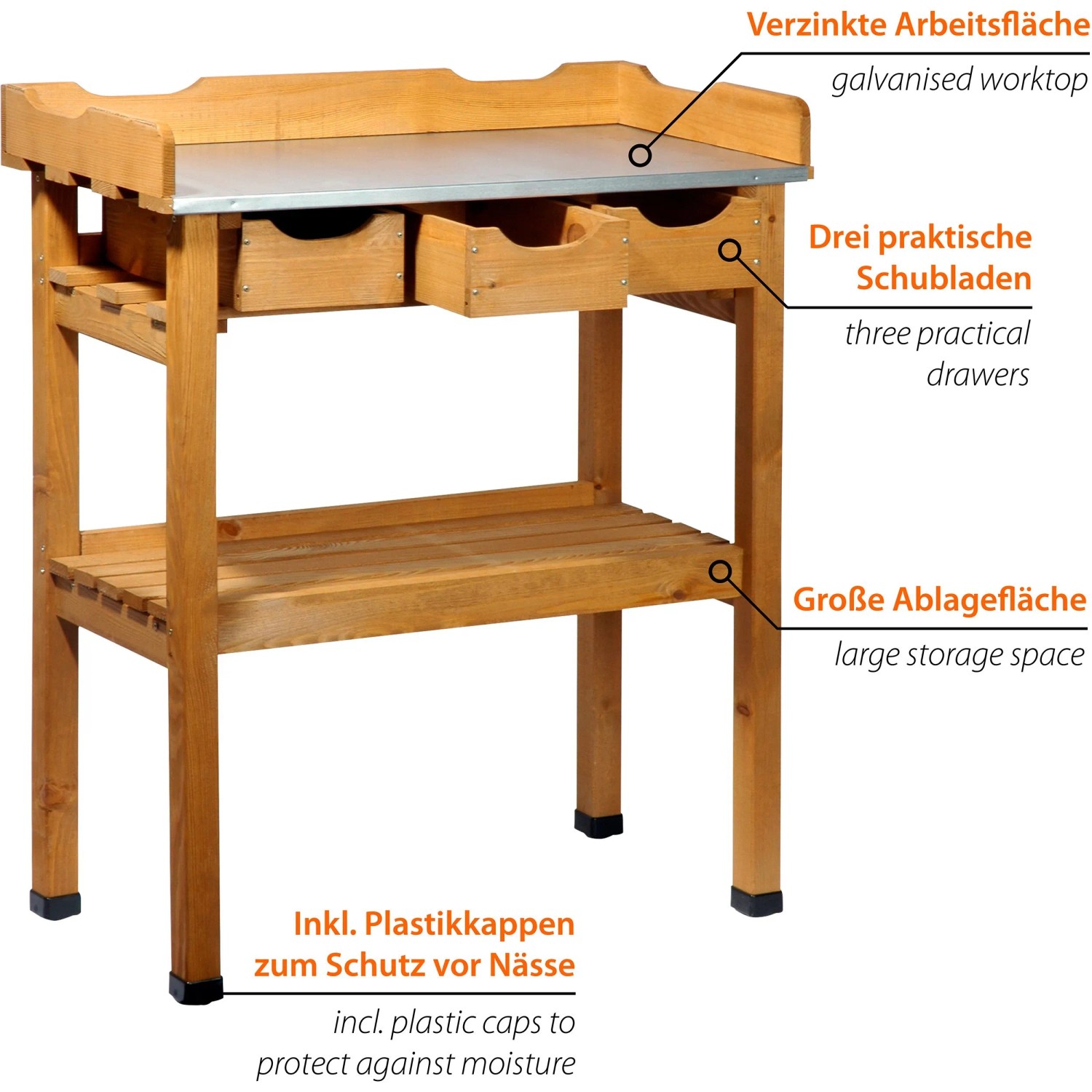 Dobar Pflanztisch mit Schubladen und 2 Ablageflächen kaufen bei OBI