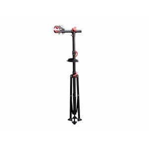 Eufab Fahrrad-Montageständer Profi, schwarz, mit Werkzeugablage und Rahmenhalterung.
