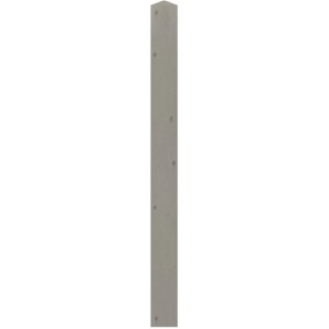 Grauer Sichtschutzzaun-Pfosten (9x9x100cm) mit Diamantkopf aus FSC®-Holz.