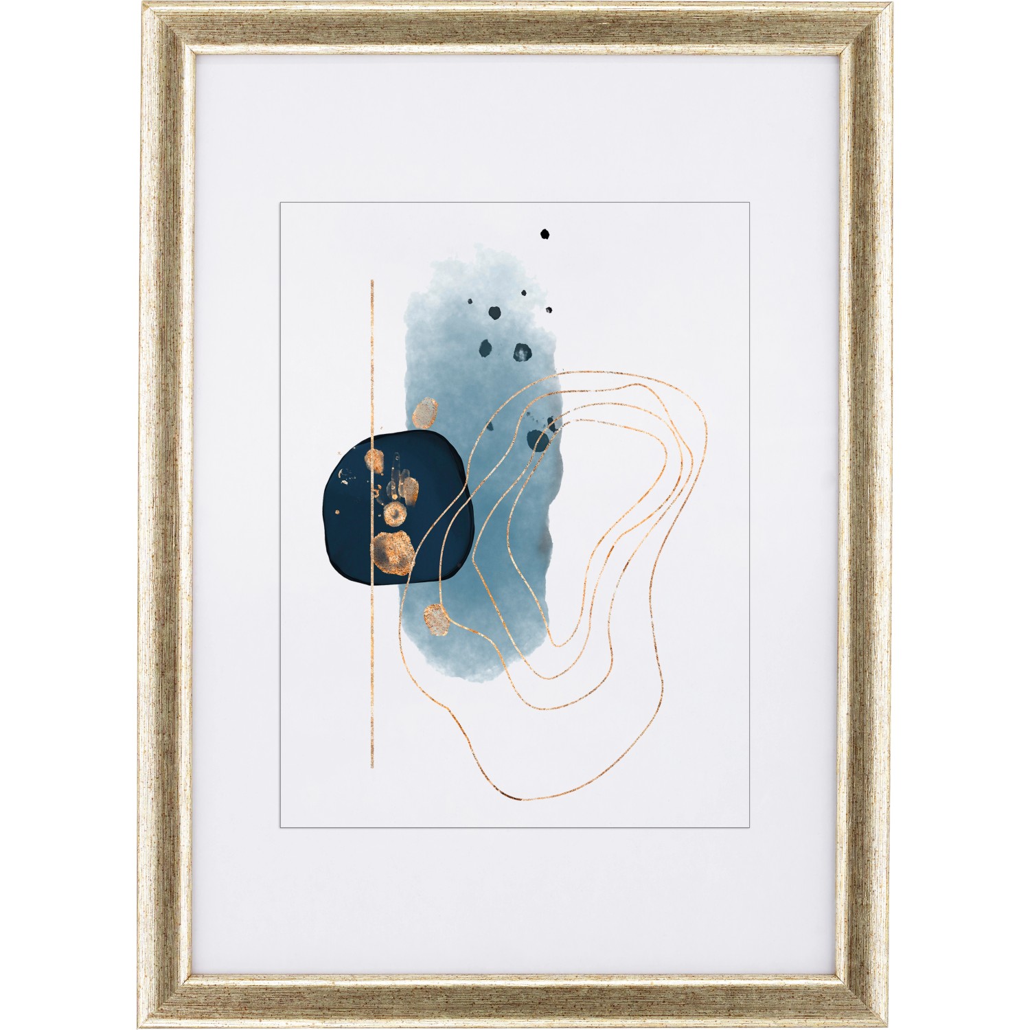 Holz-Bilderrahmen Silber/Gold 21 cm x 29,7 cm