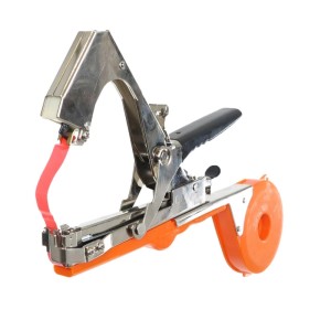 FUXTEC Bindezange FX-BZ30, silber-orange, mit rotem Band zum Binden von Pflanzen im Garten.