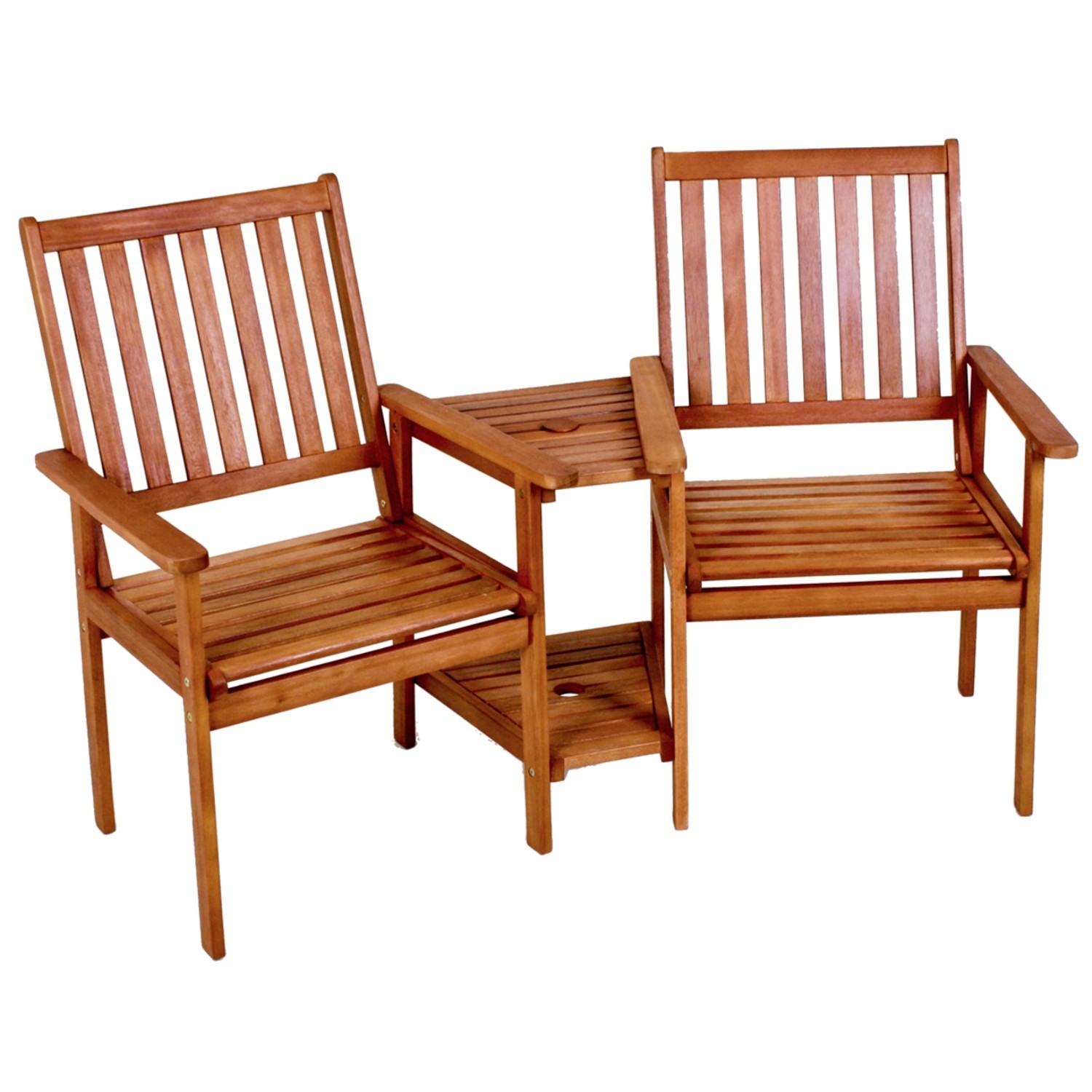 Jardinion Doppelsessel Tisch 160cm x 77cm x 96cm Eukalyptusholz Braun