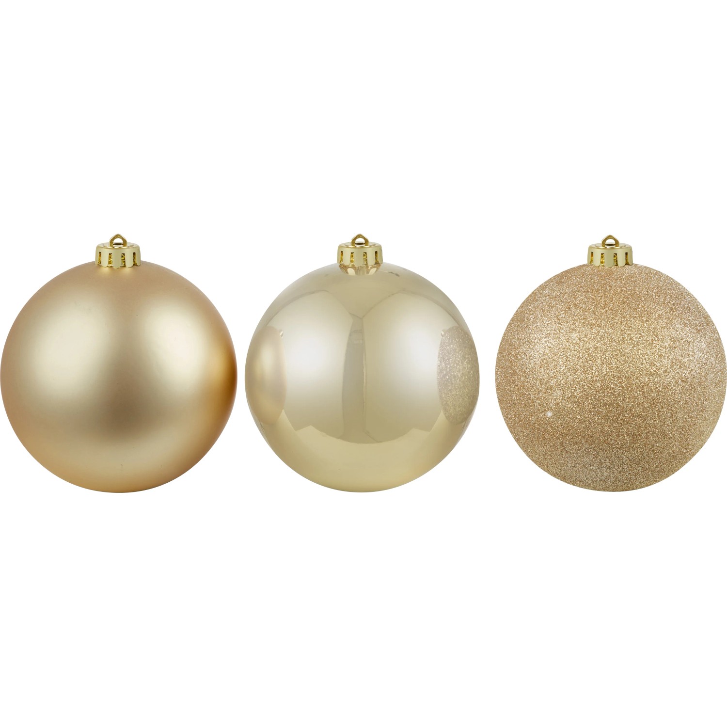 Weihnachtskugel Champagner Ø 14 cm 3-fach sortiert