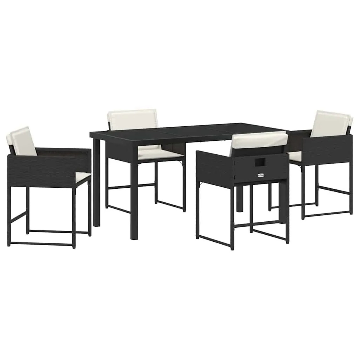 vidaXL Garten Essgruppe 5-Tlg Schwarz Poly-Rattan 3380714 günstig online kaufen