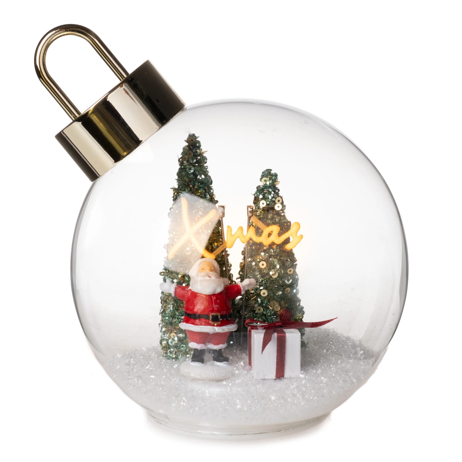 Weihnachtskugel Stern u. Tanne als Beleuchtung mit Timer u. LED Ø 14 cm günstig online kaufen