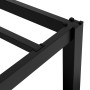 Detailansicht: Schwarzes ML-Design Metallbett 140x200 mit Stahlrahmen und Lattenrost.