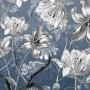 Komar Vliesfototapete Merian Blue mit floralem Muster aus Tulpen, 350x250 cm.