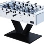 Cougar Worldcup Premium Pro Fußballtisch mit schwarz-weißen Figuren und schwarzem Metallfuß.