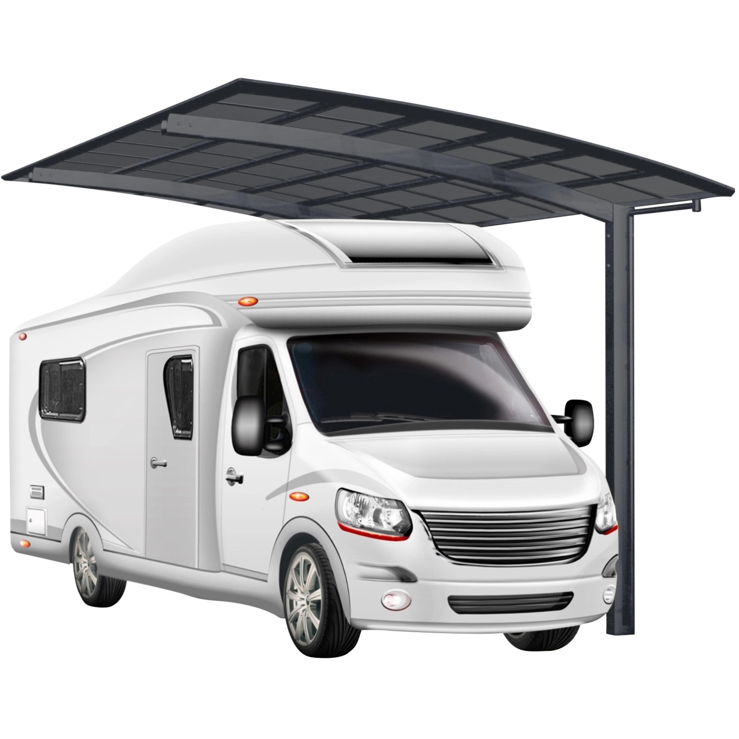 Ximax Alu Carport Portoforte Caravan Typ 80 Schwarz 270 x 495 cm Sonderfertigung