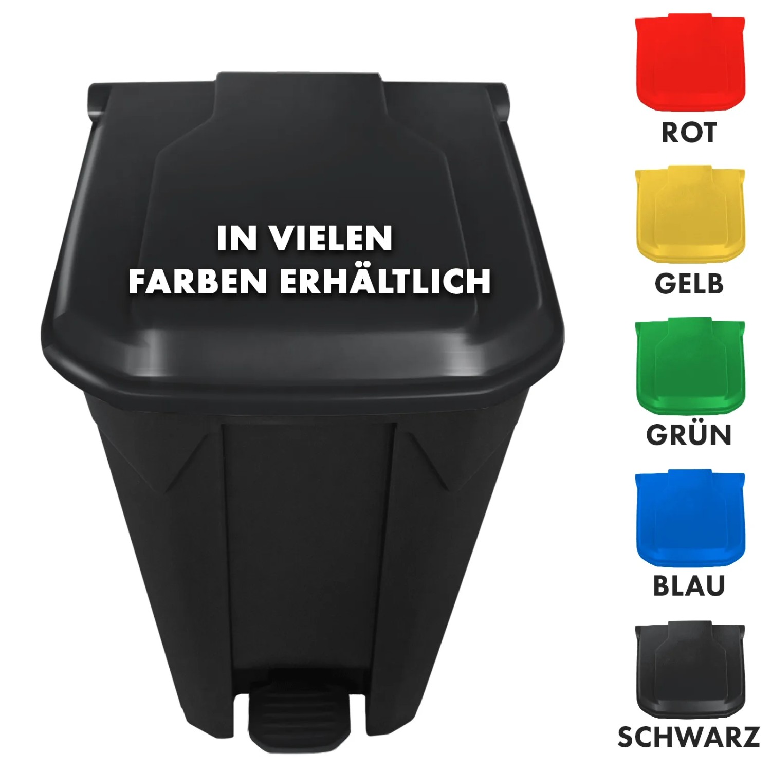 KARAT Mülleimer Olaf, 50L Tretmülleimer in Grau, erhältlich in verschiedenen Farben.