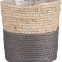 Grauer, runder Mica Decorations Korb Rachel, Ø 18 cm, aus Seegras für den Innenbereich.