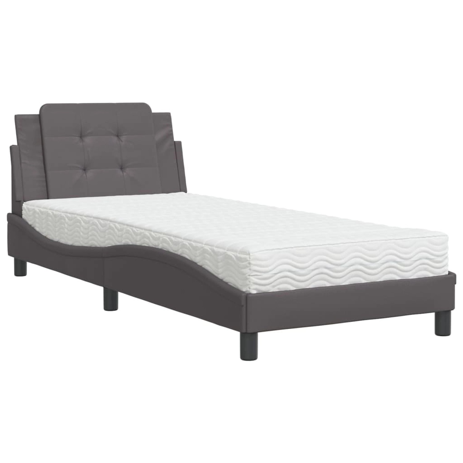 vidaXL Bettgestell ohne Matratze Zadar Grau 80x200 cm Kunstleder 3208827 günstig online kaufen
