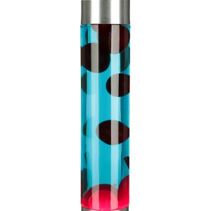 EASYLIGHT Lavalampe, rot-blaue Flüssigkeit, silbernes Gehäuse, 37,5 cm hoch. Design-Tischlampe für stimmungsvolles Licht.