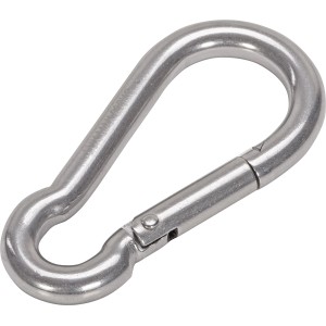 Karabinerhaken aus Edelstahl, 50 mm, vielseitig einsetzbar für Seile und Ketten.