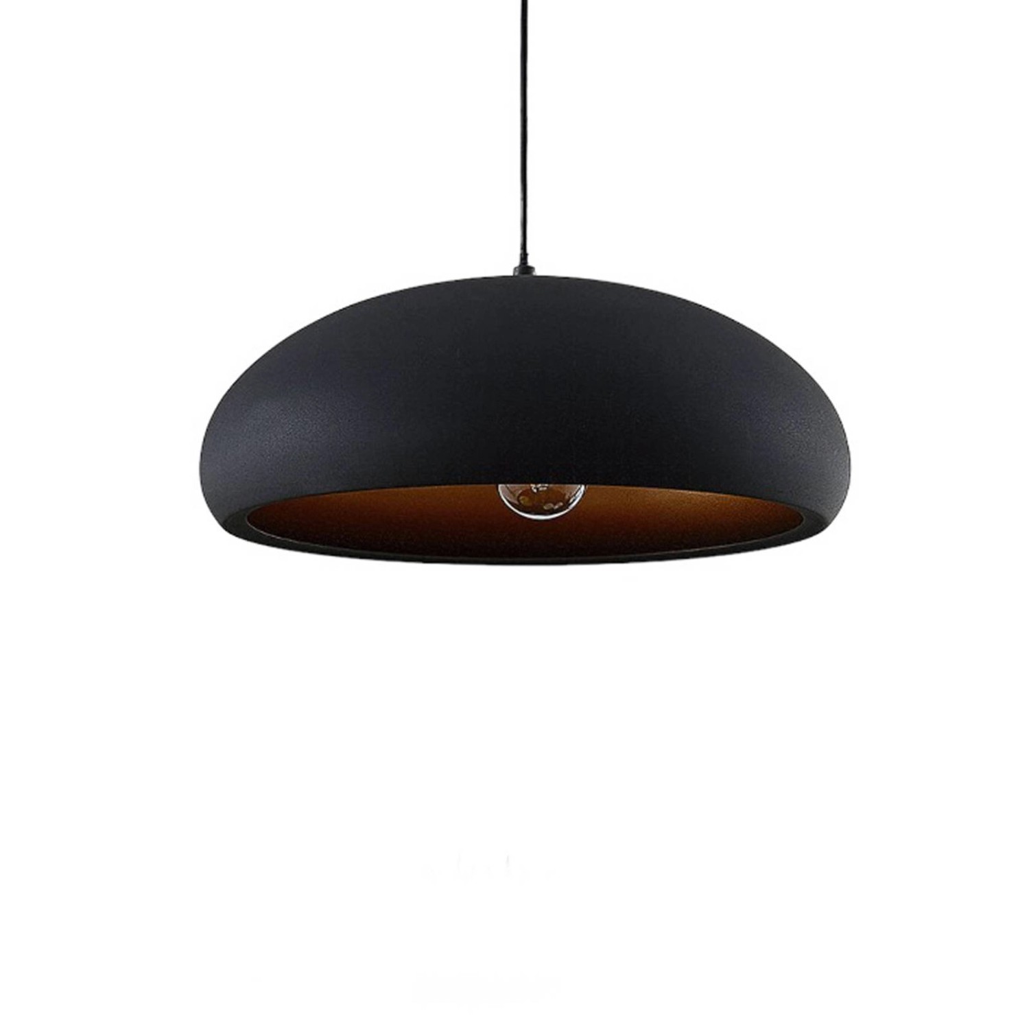 Lindby Deckenlampe Gerwina 9624476 Modern in Schwarz aus Metall 1-flammig E27 Wohnzimmerleuchte